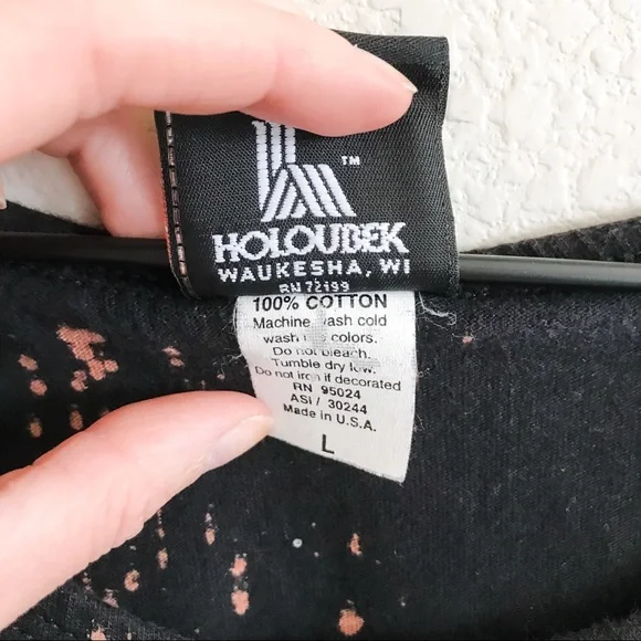 SOLD—Custom Harley Davidson Tie Dye Tank Top w/ Flames Graphic. Black, Large - Picture 12 of 13